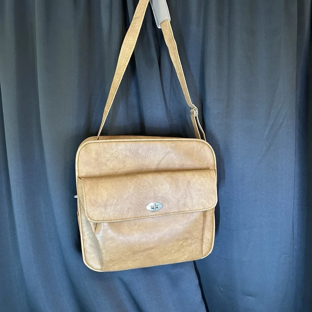 Vintage Samsonite Profile Brown Overnight Carry-On Luggage Bag Retro Mid Century